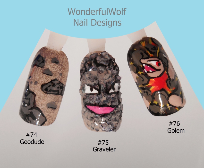 Geodude Evolution Nail Art