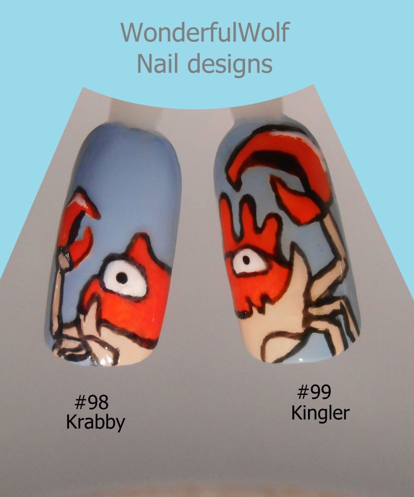 #98 Krabby #99 Kinlger Nail Art