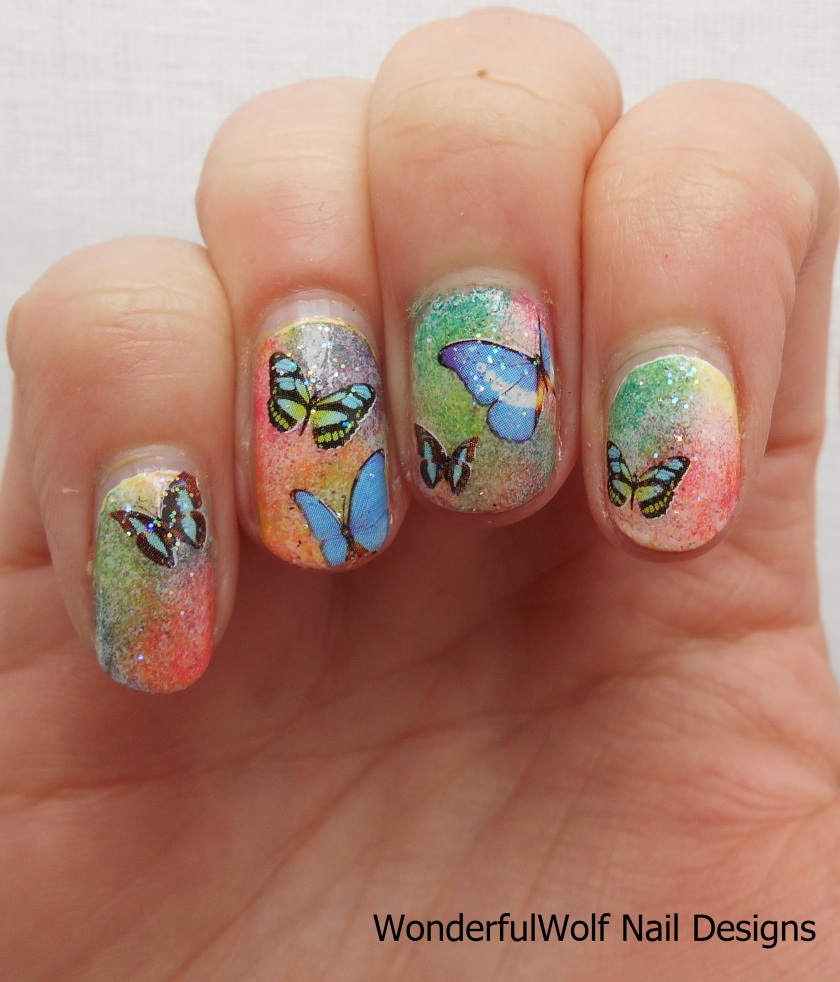 Born Pretty Store Blue Wing Butterfly Water Decals